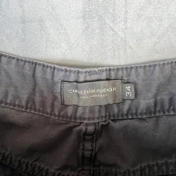 Christian Audiger Cargo Pants Mens 34 Gray Military Y2K Pockets Ed Hardy Style - Picture 5 of 10